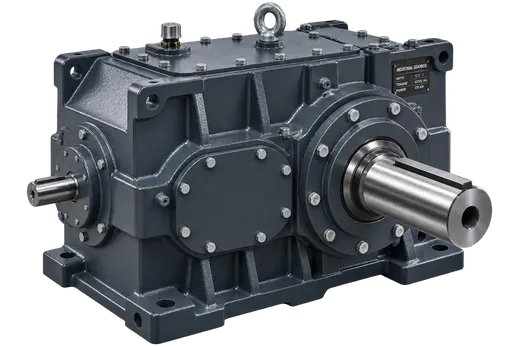 Teal heavy duty industrial gearbox with bronze output shaft