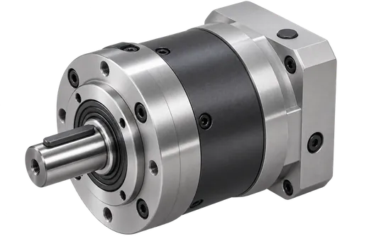Planetary gearbox with splined output shaft and bolted mounting flange