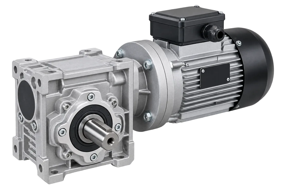 Aluminium body worm gear motor with blue three phase motor