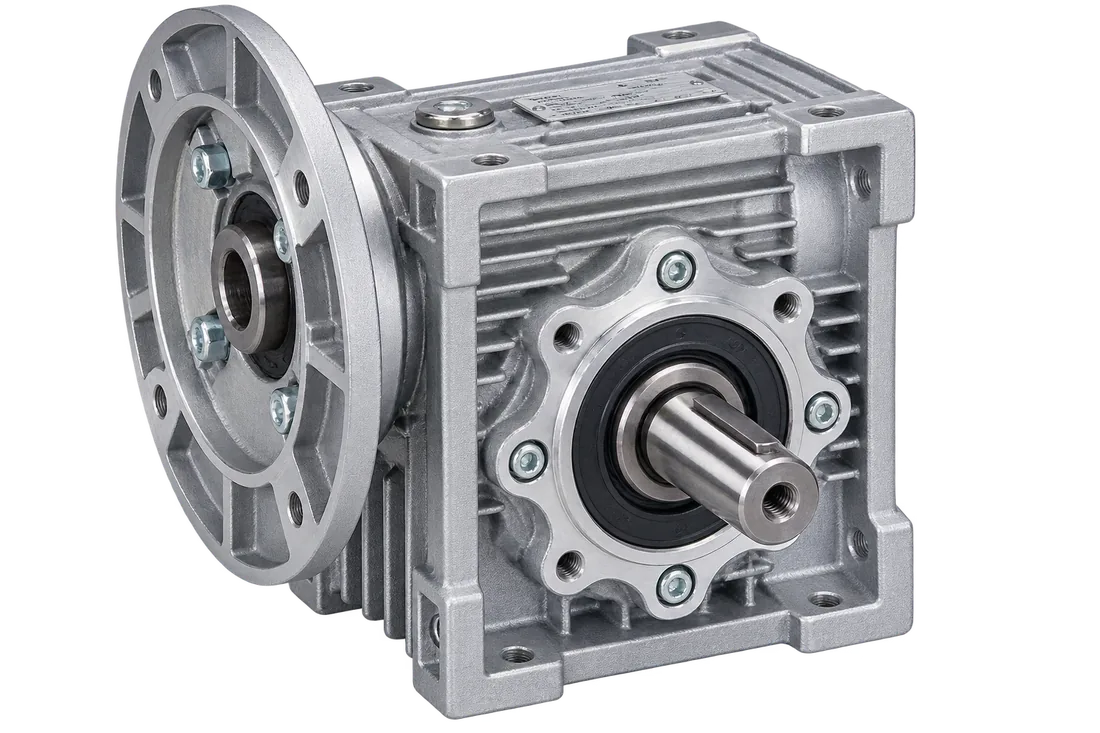 Compact aluminium body worm gearbox with hollow output bore