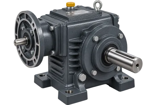 Cyan foot mounted worm gearbox with solid output shaft