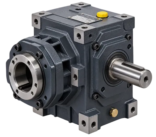Blue universal worm gearbox with right angle output shaft